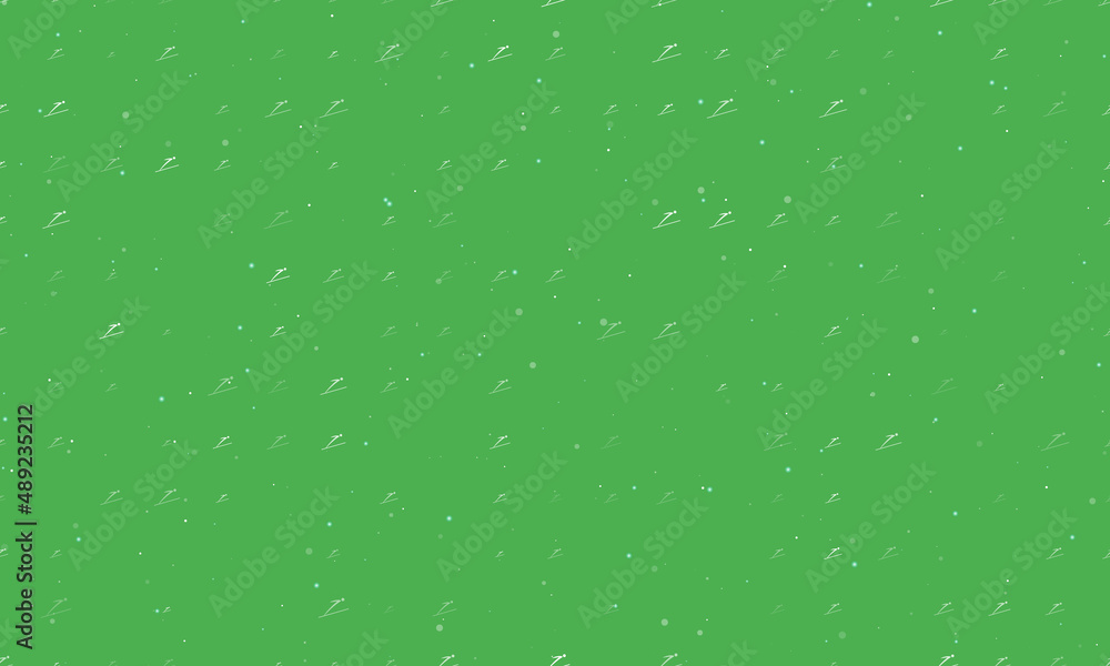 Poster seamless background pattern of evenly spaced white ski jumping symbols of different sizes and opacit