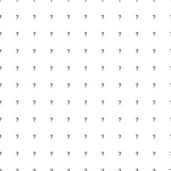 Square seamless background pattern from geometric shapes. The pattern is evenly filled with small black question symbols. Vector illustration on white background