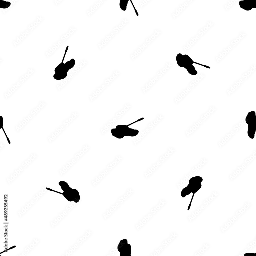 Poster seamless pattern of repeated black tank symbols. elements are evenly spaced and some are rotated. ve