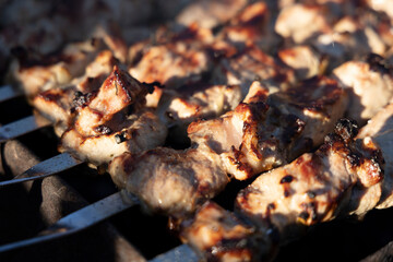 Grilled barbecue on the grill.