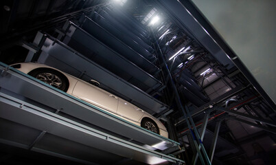inside automated car parking system is a mechanical system designed to minimize