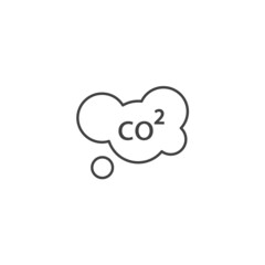 Fototapeta na wymiar Emission co2 air bubble cloud line icon. Reduce pollution atmosphere