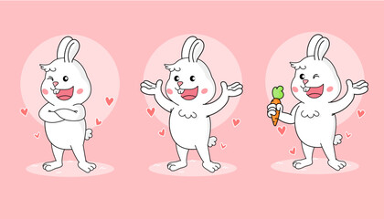 Naklejka premium Character of rabbit on pink pastel with easter,Drawing vector illustration.