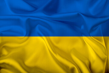 Ukrainian flag - satin, illustration