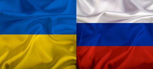 Ukrainian and Russian flag - illustration