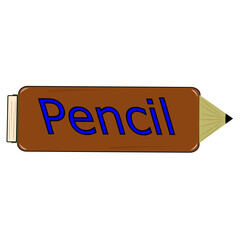 Pencil with an eraser at back vector