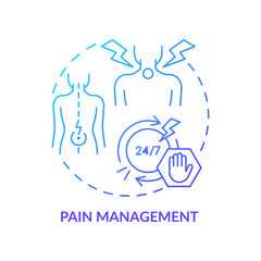Pain management blue gradient concept icon