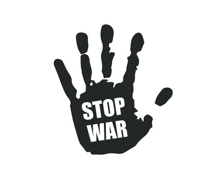 Stop War grunge rubber stamp text. No world war sign icon. Vector illustration image. Isolated on white background.
