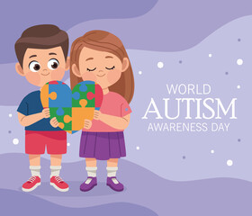 world autism day postcard