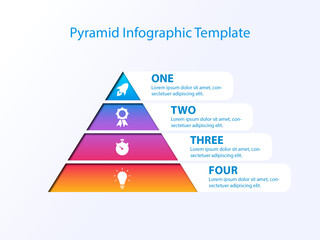 Four layer pyramid infographic as configurable business template