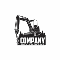 mini excavator drill logo