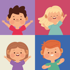 four little kids characters