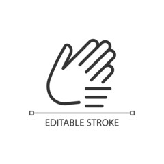 Waving hand pixel perfect linear icon