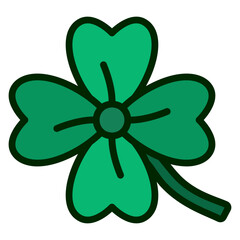 Clover leaf filled line color icon. Can be used for digital product, presentation, print design and more.