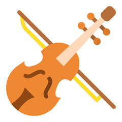 Violin flat icon. Can be used for digital product, presentation, print design and more.
