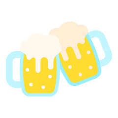 Mug Beer toast flat icon. Can be used for digital product, presentation, print design and more.