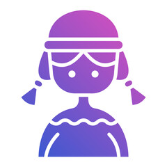 Girl Irish flat gradient icon. Can be used for digital product, presentation, print design and more.