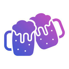 Mug Beer toast flat gradient icon. Can be used for digital product, presentation, print design and more.