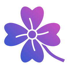 Clover leaf flat gradient icon. Can be used for digital product, presentation, print design and more.