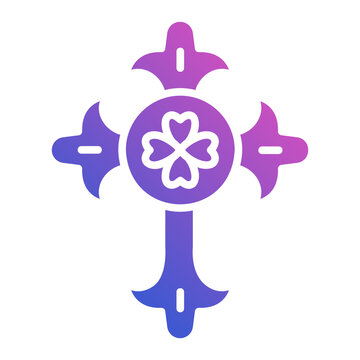 Celtic cross flat gradient icon. Can be used for digital product, presentation, print design and more.