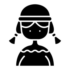 Girl Irish glyph icon. Can be used for digital product, presentation, print design and more.