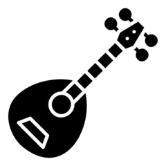 Mandolin glyph icon. Can be used for digital product, presentation, print design and more.