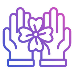 Clover Hand line gradient icon. Can be used for digital product, presentation, print design and more.