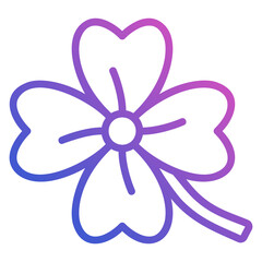 Clover leaf line gradient icon. Can be used for digital product, presentation, print design and more.