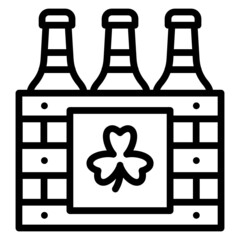 Crate beer bottle clover line icon. Can be used for digital product, presentation, print design and more.