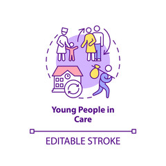 Young people in care concept icon