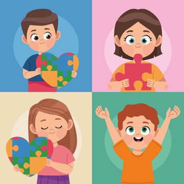 four kids autism day