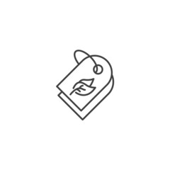 Tag bio label badge line icon. Eco baggage natural product
