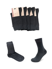 men's gray socks on a white background