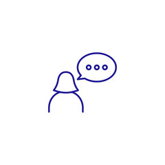 People talk person line icon. Human speech social communication