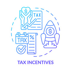 Tax incentives blue gradient concept icon