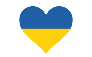 Flag of Ukraine in heart shape. Vector illustration. Ukrainian national symbol.