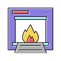 burning garbage machine color icon vector illustration