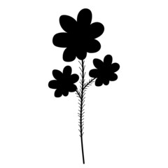 flower silhouette on white background, isolated