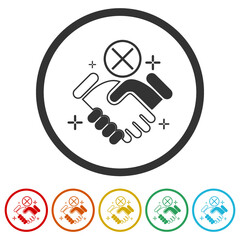 No handshake ring icon, color set