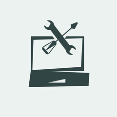 Computer_service vector icon illustration sign