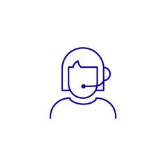 Support call center customer line icon. Callcenter operator headset agent