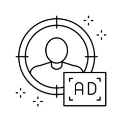 sharp targeting line icon vector illustration