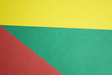 Three colors of the flag of Lithuania. Illustration of geometric shapes.