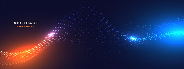 Abstract blue background with glowing particles. Vector illustration.	
