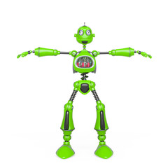 funny robot cartoon on t pose