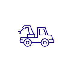 Fototapeta na wymiar Tow truck car line icon. Help service assistance auto emergency