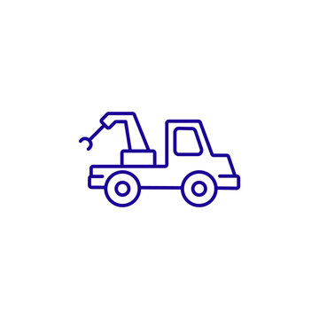 Tow truck car line icon. Help service assistance auto emergency