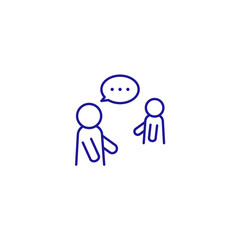 People conversation talk discussion line icon. Person chat communication talking