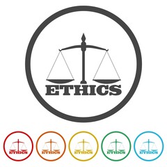 Ethics ring icon, color set