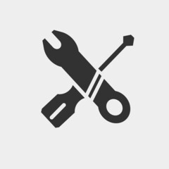 Repair tools vector icon solid grey